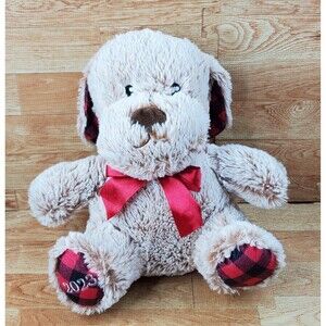 Chance The Dog Squeaker Brown Red Plaid 12" Pet Plush Toy 2023 Petsmart